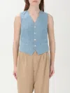 Polo Ralph Lauren Cotton Chambray Waistcoat In Blau