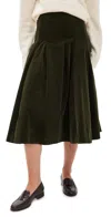 Polo Ralph Lauren Wale Corduroy A Line Skirt Olive In Black
