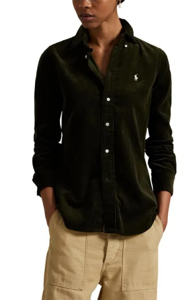 Polo Ralph Lauren Wale Corduroy Button-down Shirt In Green