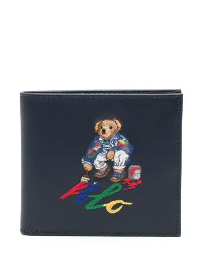 Polo Ralph Lauren Wallet With Bear In Black