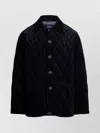 Polo Ralph Lauren Blue Jacket With Classic Collar And Pony Embroidery On The Front In Quilted Corduroy Man In Black