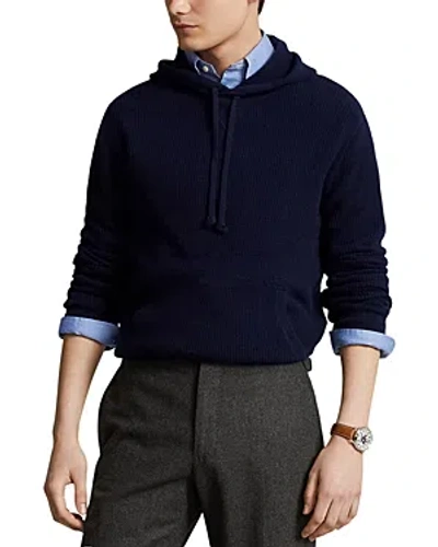 Polo Ralph Lauren Washable Cashmere Hooded Sweater In Blue