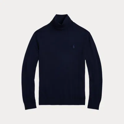 Polo Ralph Lauren Washable Wool Roll Neck Jumper In Black
