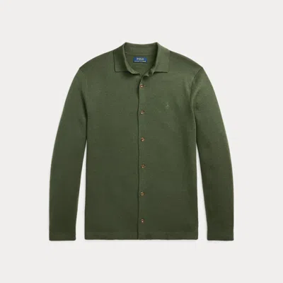 Polo Ralph Lauren Washable Wool Shirt Jumper In Green