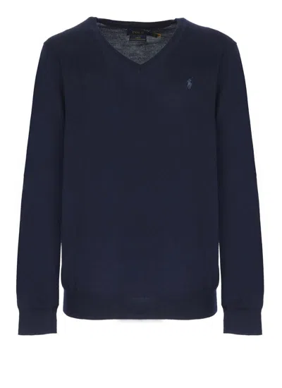 Polo Ralph Lauren Washable Wool V-knit In Blue