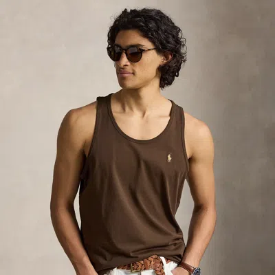 Polo Ralph Lauren Washed Jersey Tank In Nutmeg Brown In Multi