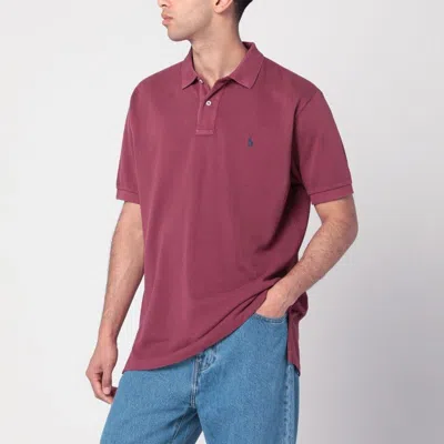 Polo Ralph Lauren Washed Wine Red Cotton Polo In Pink
