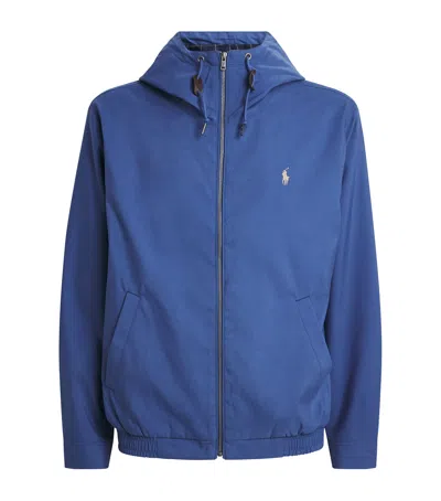 Polo Ralph Lauren Water-repellent Hooded Harrington Jacket In Blue