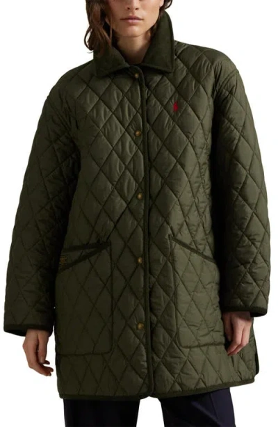 Polo Ralph Lauren Water Repellent Quilted Barn Jacket In Green