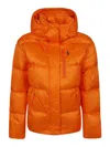 Polo Ralph Lauren Water-repellent Quilted Down Jacket Hood In Orange