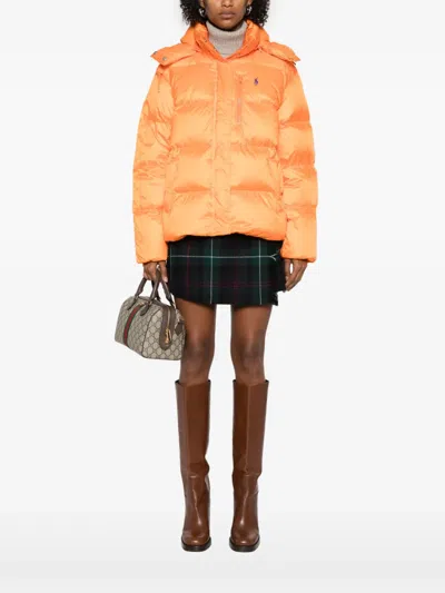 Polo Ralph Lauren Water-repellent Quilted Puffer Jacket In Orange