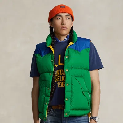 Polo Ralph Lauren Water-resistant Down Western Gilet In Green