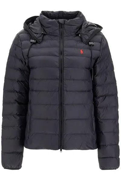 Polo Ralph Lauren Water-resistant Packable Hooded Jacket In Black