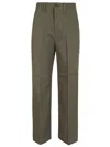 Polo Ralph Lauren Cropped Trousers With Flat Front And Belt Loops In Outdoors Olive