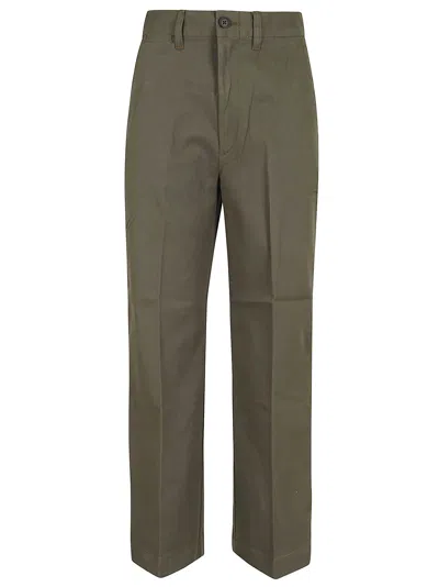 Polo Ralph Lauren Cropped Trousers With Flat Front And Belt Loops In Grey