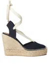 Polo Ralph Lauren Wedge Espadrilhes In Blu Notte