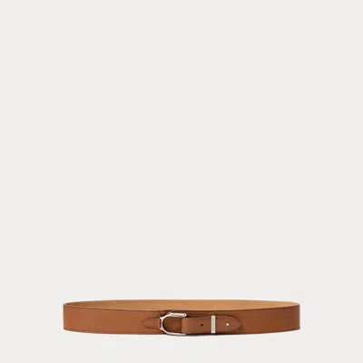 Polo Ralph Lauren Welington Pebbled Calfskin Turnback Belt In Rl Gold