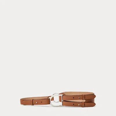 Polo Ralph Lauren Welington Pebbled Tri-strap Belt In Rl Gold