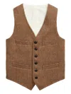Polo Ralph Lauren Ralph Lauren Glen Plaid Wool Tweed Vest In Brown