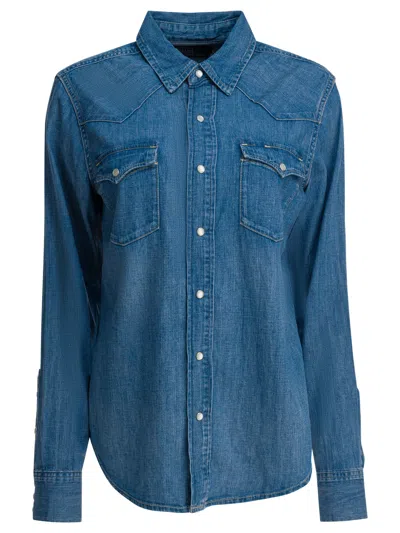 Polo Ralph Lauren Western Denim Shirt In Blue
