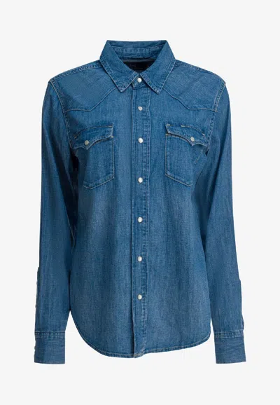 Polo Ralph Lauren Western Denim Shirt In Blue