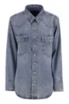 Polo Ralph Lauren Western Shirt In Irregular Denim In Blue