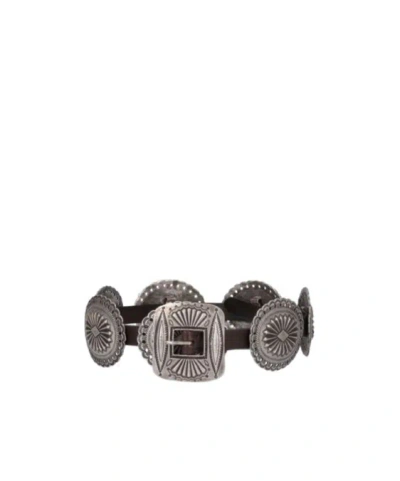 Polo Ralph Lauren Western-style Engraved Buckle Belt In Black