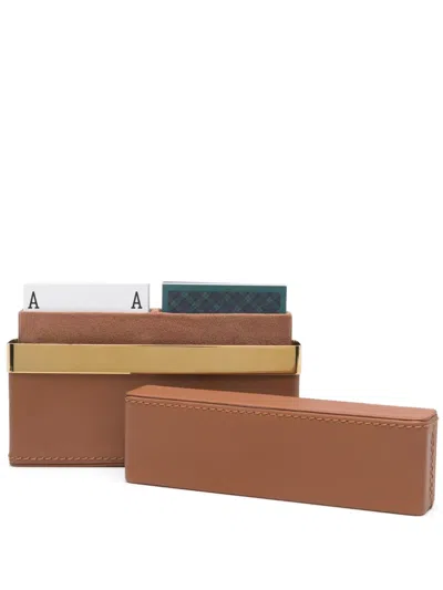 Polo Ralph Lauren Westover Leather Playcard Set In Brown