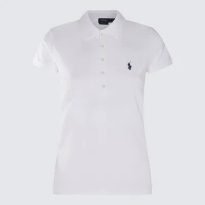 Polo Ralph Lauren White And Blue Cotton Blend Polo Shirt