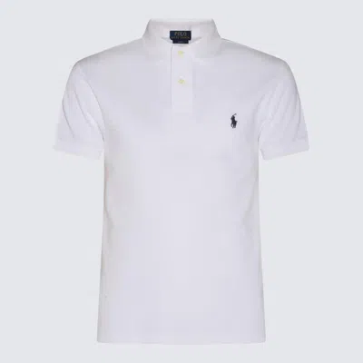Polo Ralph Lauren White And Blue Cotton Polo Shirt