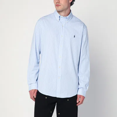 Polo Ralph Lauren White And Blue Striped Oxford Shirt
