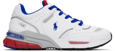 Polo Ralph Lauren White & Red Trackster 200 Trainers In Red/white/royal