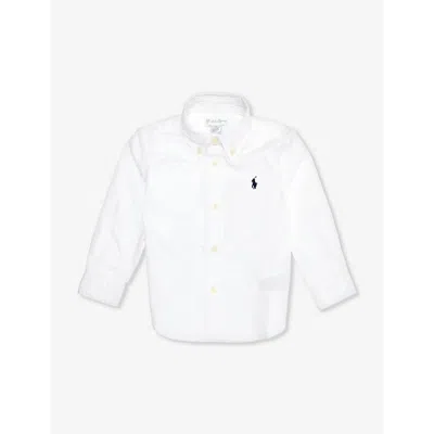 Polo Ralph Lauren White Baby Boy Polo Pony Slim-fit Cotton Shirt