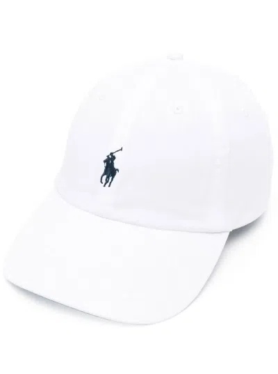 Polo Ralph Lauren White Baseball Cap With Horsebit Embroidery In Cotton Man