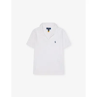 Polo Ralph Lauren Kids' White Boys' Pocket Logo-embroidered Cotton-blend Polo Shirt