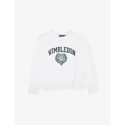 Polo Ralph Lauren Kids' Boys'  X Wimbledon Brand-patch Cotton-blend Sweatshirt White