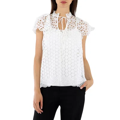 Polo Ralph Lauren White Broderie Anglaise Blouse