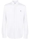 Polo Ralph Lauren Embroidered-logo Cotton Shirt In White