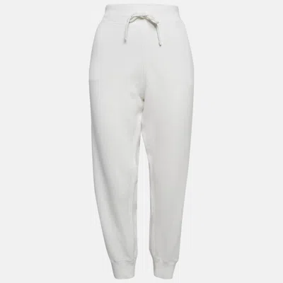 Pre-owned Polo Ralph Lauren White Cotton Ankle-length Trackpants Xl