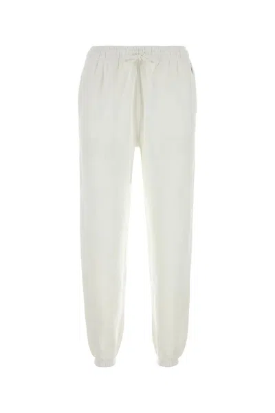 Polo Ralph Lauren White Cotton Blend Joggers  In Neutral