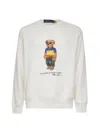 Polo Ralph Lauren White Cotton Blend Polo Bear Sweatshirt In White
