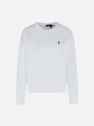 Polo Ralph Lauren White Cotton Blend Sweatshirt