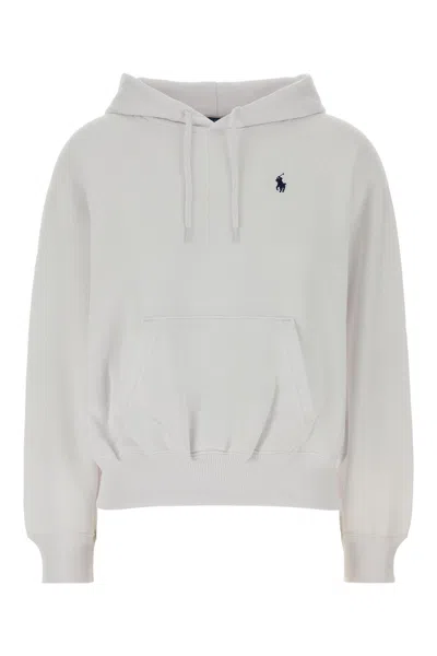 Polo Ralph Lauren Cotton Blend Hooded Sweatshirt Long Sleeves In White
