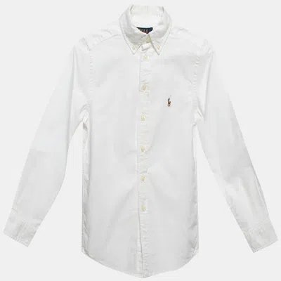 Pre-owned Polo Ralph Lauren White Cotton Button Front Shirt 6-7 Yrs