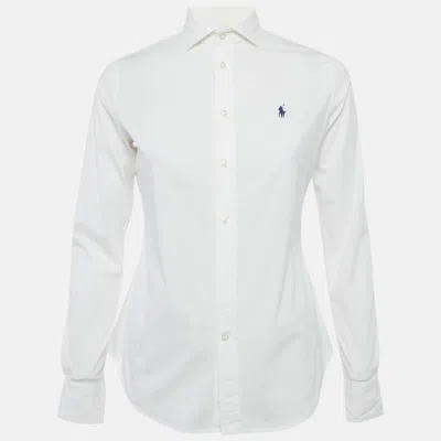 Pre-owned Polo Ralph Lauren White Cotton Button Front Slim Fit Shirt S