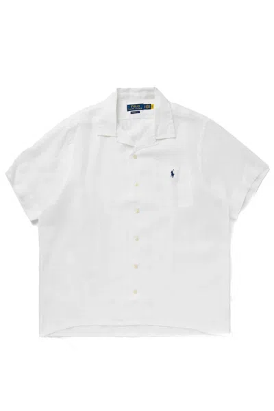 POLO RALPH LAUREN POLO RALPH LAUREN WHITE COTTON BUTTON-UP SHORT-SLEEVE SHIRT