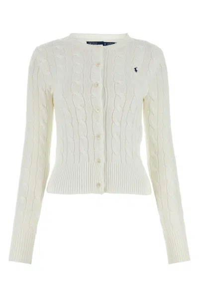 Polo Ralph Lauren White Cotton Cardigan In 001
