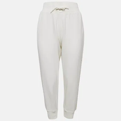 Pre-owned Polo Ralph Lauren White Cotton Embellished Trim Trackpants Xl