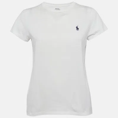 Pre-owned Polo Ralph Lauren White Cotton Knit Crewneck T-shirt S