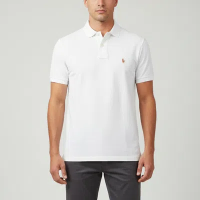 Pre-owned Polo Ralph Lauren White Cotton Pique Custom Fit Polo T-shirt S